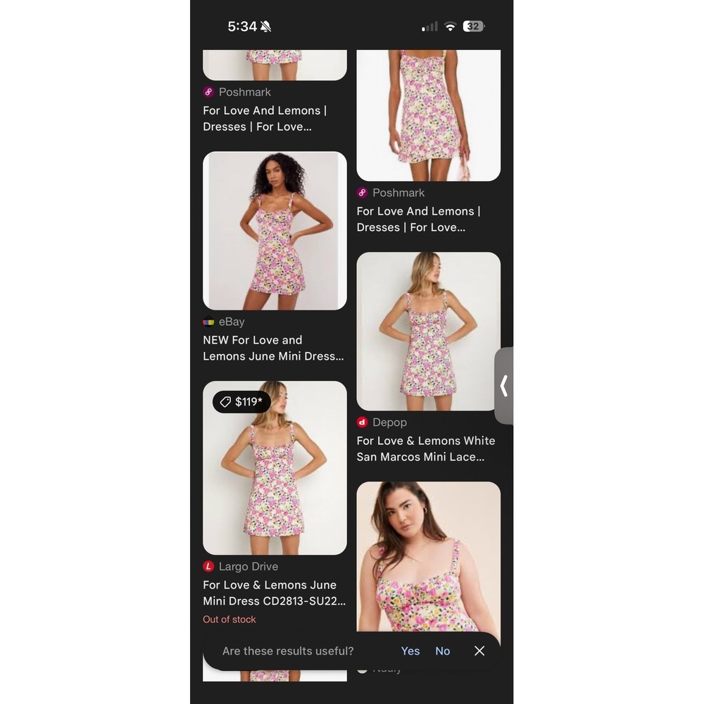 For Love & Lemons June Mini‎ Sun Dress Floral Pink Yellow Open Back Size Large - Picture 9 of 9